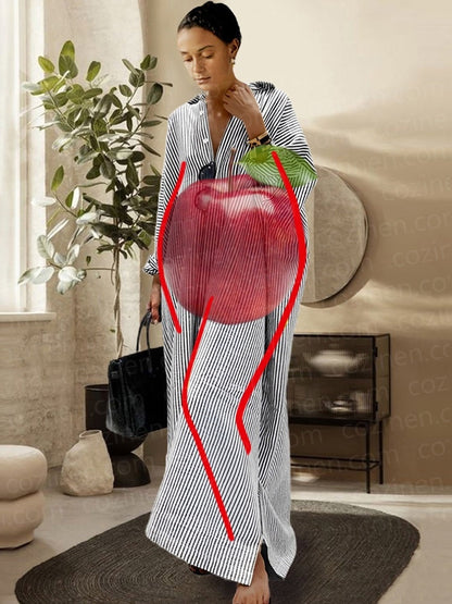 🌸Hva skal jeg ha på meg i morgen? 💐Stripet cardigan Løs, oversized, uregelmessig kjole