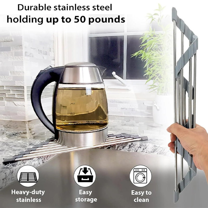 ⌛Redusert med 68 % 🔥Trekantet opprullbart tørkestativ for vaskehjørne