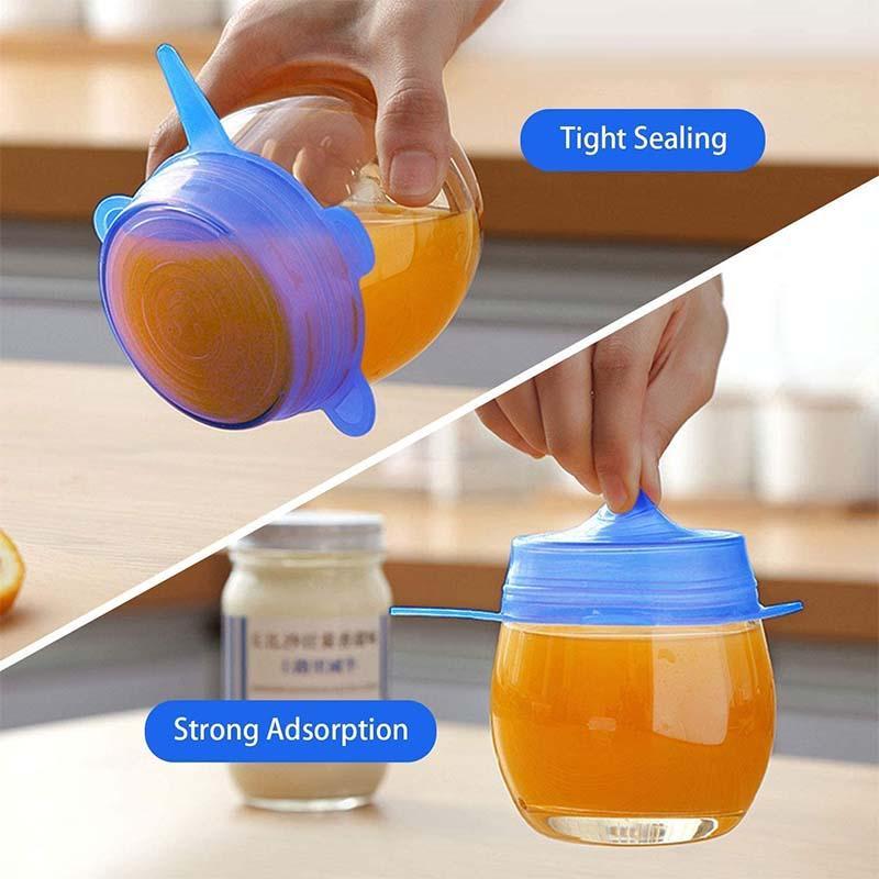 Adpartner silikonlokk for matoppbevaring (6-pakning)