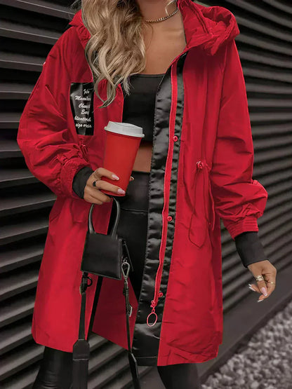 💜Langermet jakke med hette for kvinner