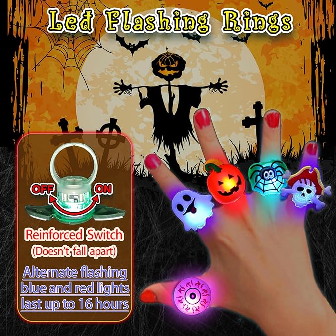 LED-lys Halloween-lysring - Sett med 50 stk.