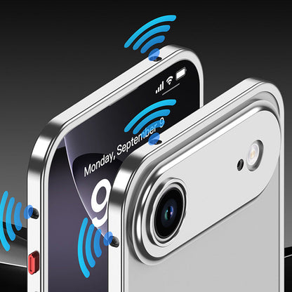 iPhone-deksel med bart metallramme, varmespredningsfunksjon og sjøhestspenne