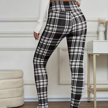 ✈️Kjøp 2 varer og få fri frakt✈️Fleeceforede rutete leggings for damer – myke, stretchy og stilige vinterplagg 🧣
