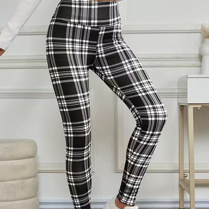 ✈️Kjøp 2 varer og få fri frakt✈️Fleeceforede rutete leggings for damer – myke, stretchy og stilige vinterplagg 🧣