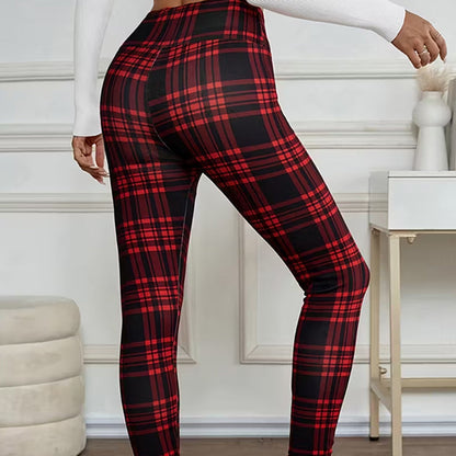 ✈️Kjøp 2 varer og få fri frakt✈️Fleeceforede rutete leggings for damer – myke, stretchy og stilige vinterplagg 🧣