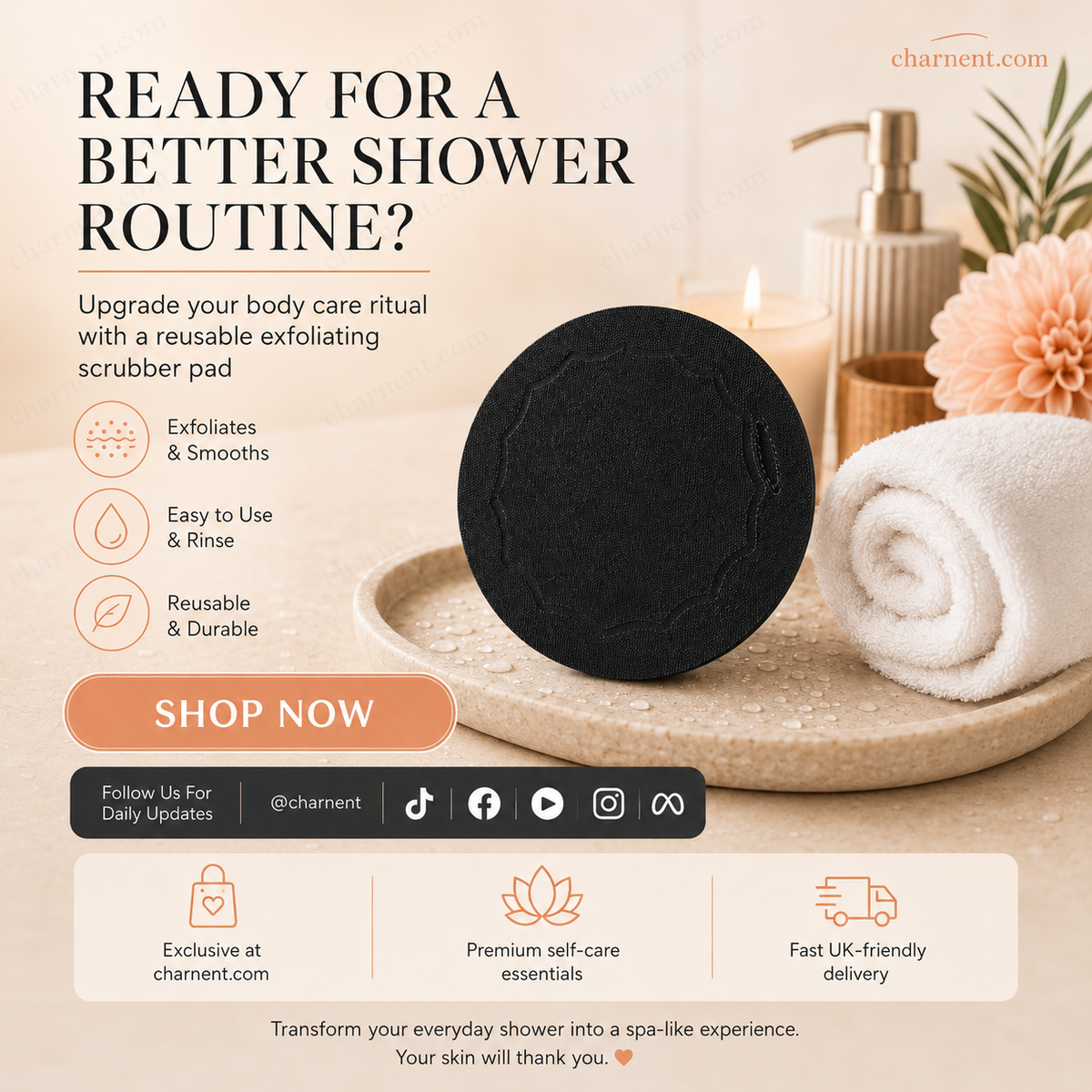 🧖‍♀️ 50 % RABATT! Skrubbebadputer – eksfolier skånsomt, rens porer & få strålende hud. Slitesterkt gummi, enkelt å rengjøre ✨🛀