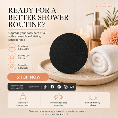 🧖‍♀️ 50 % RABATT! Skrubbebadputer – eksfolier skånsomt, rens porer & få strålende hud. Slitesterkt gummi, enkelt å rengjøre ✨🛀