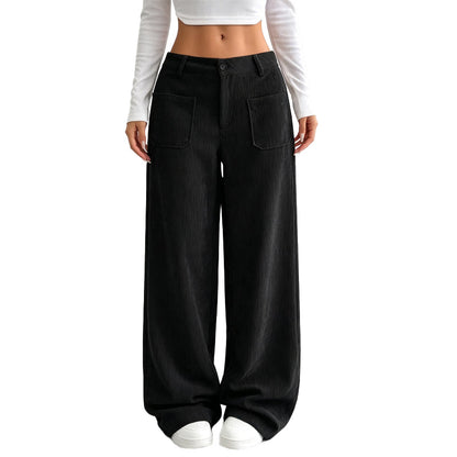 👖 Vide avslappede bukser med ledig passform for kvinner✨3% rabattkode: