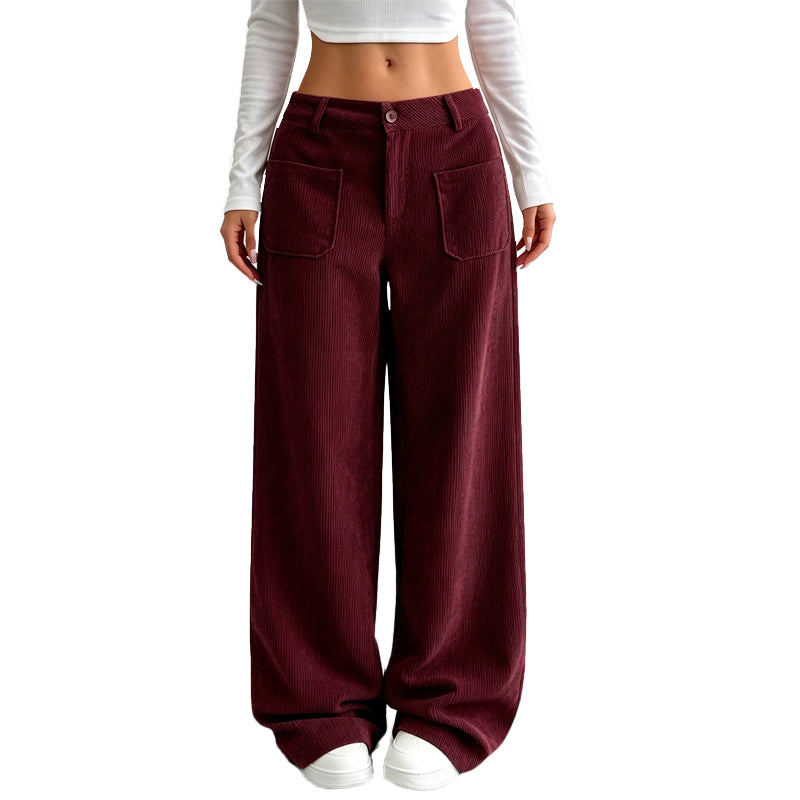 👖 Vide avslappede bukser med ledig passform for kvinner✨3% rabattkode: