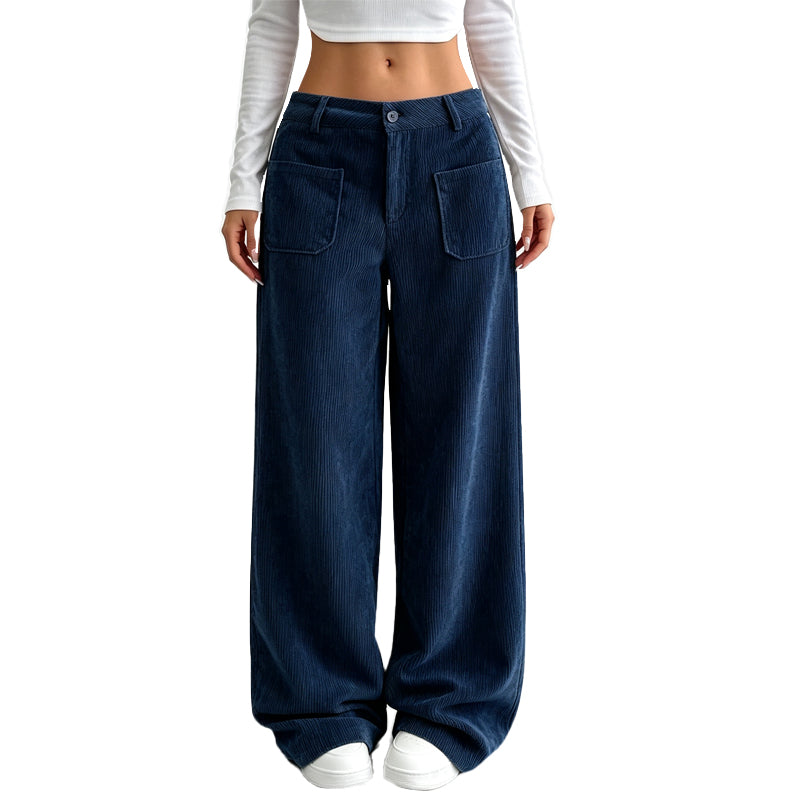 👖 Vide avslappede bukser med ledig passform for kvinner✨3% rabattkode: