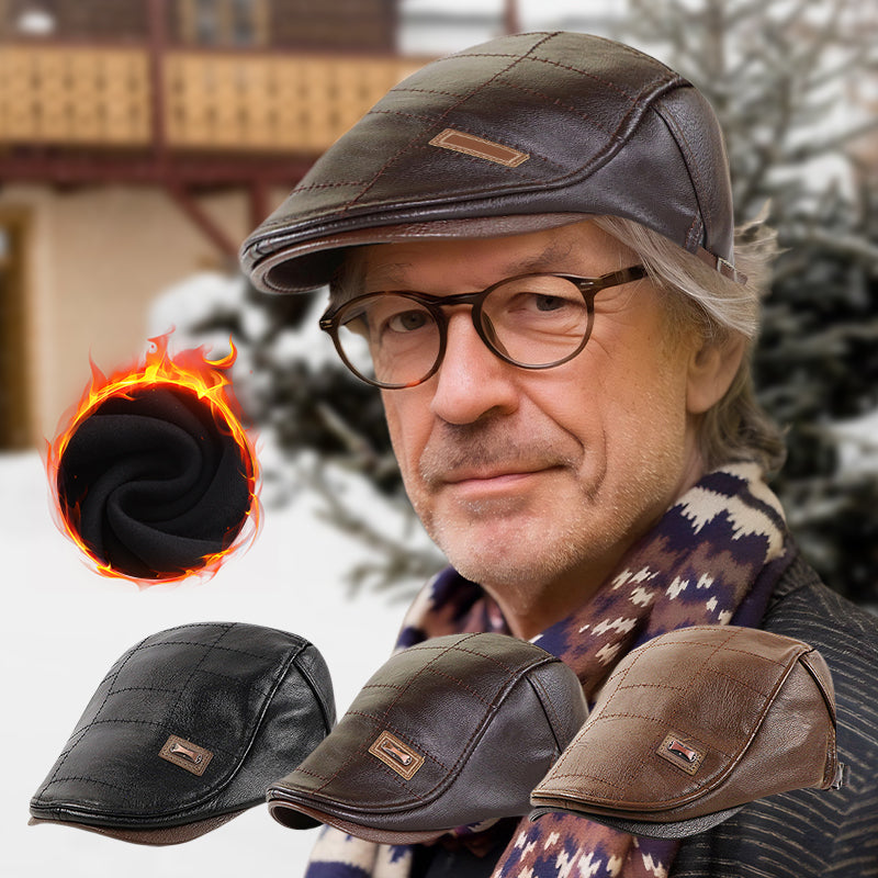 Stilig herrebasker, laget av PU-lær