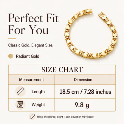 Elegant armbånd med hjerteformede lenker for kvinner